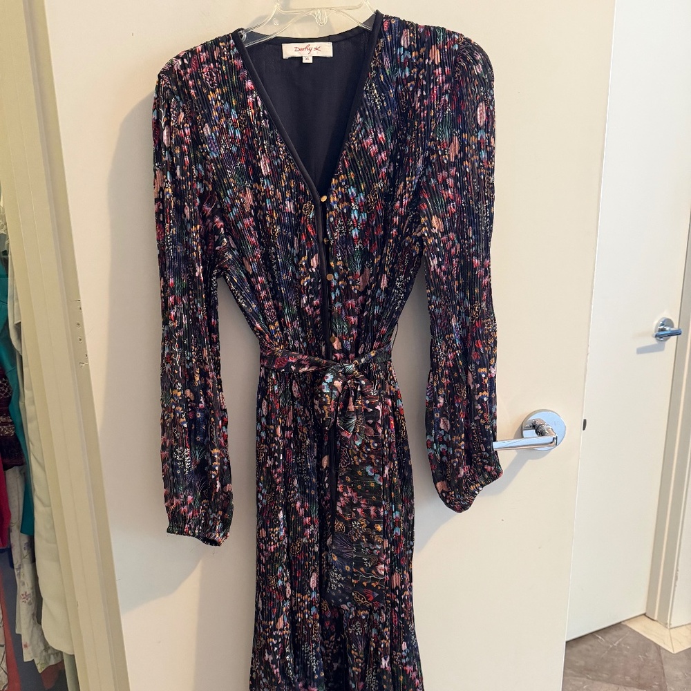 Light floral garden belt dress
